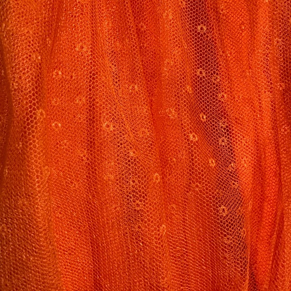 Anthropologie Vibrant Orange A-Line Tulle Skirt - Picture 2 of 3